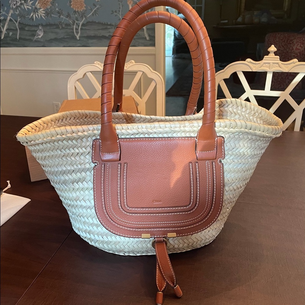 Chloe Marcie Medium Rafia Bag